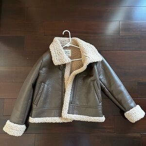 Maralyn & Me Faux-Leather Long-Sleeve Moto Jacket